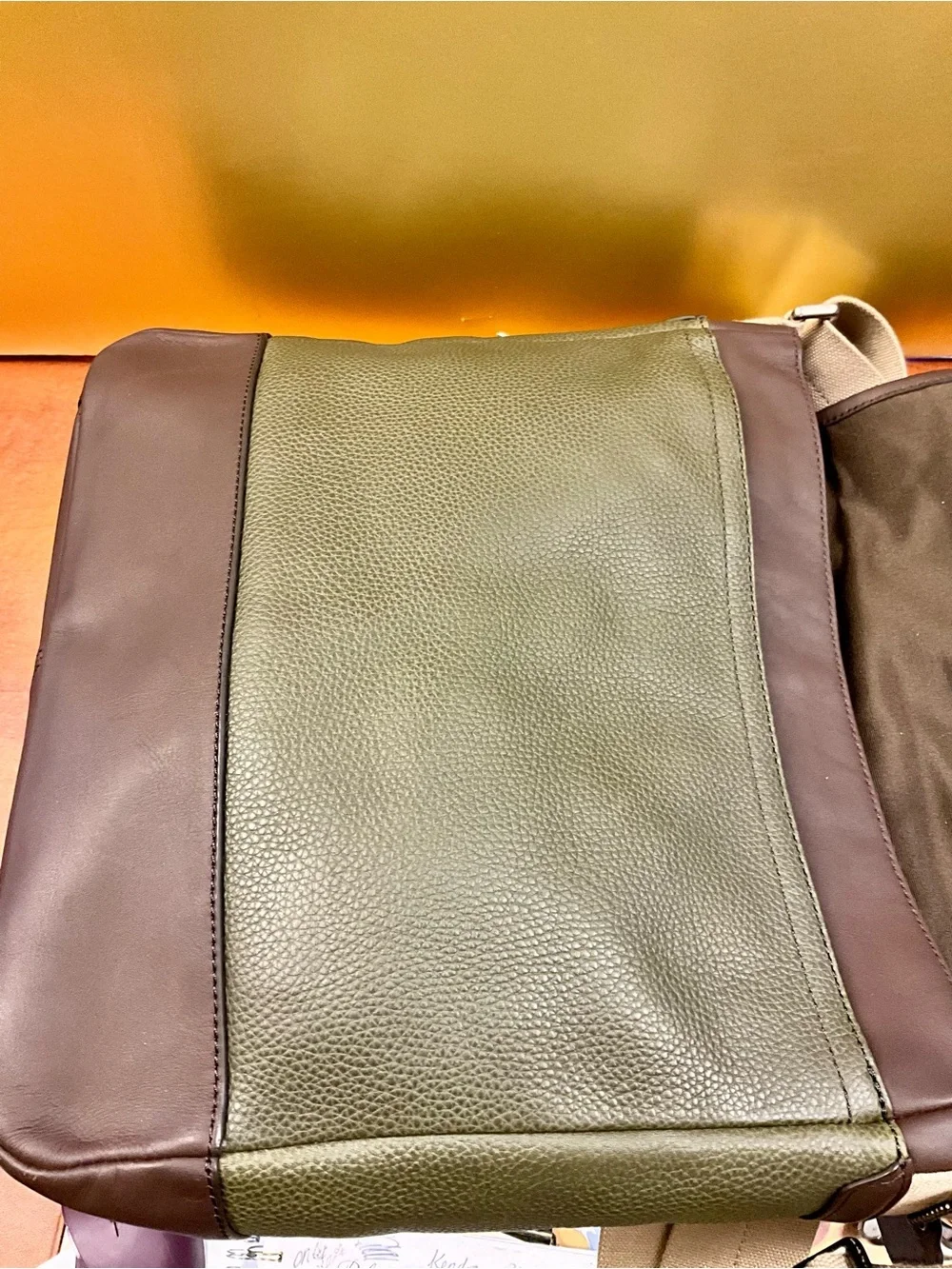 Coach Olive Green and Brown Messenger Bag